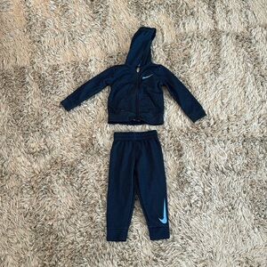 Nike Blue Thermal Sweatshirt and Sweatpants Set